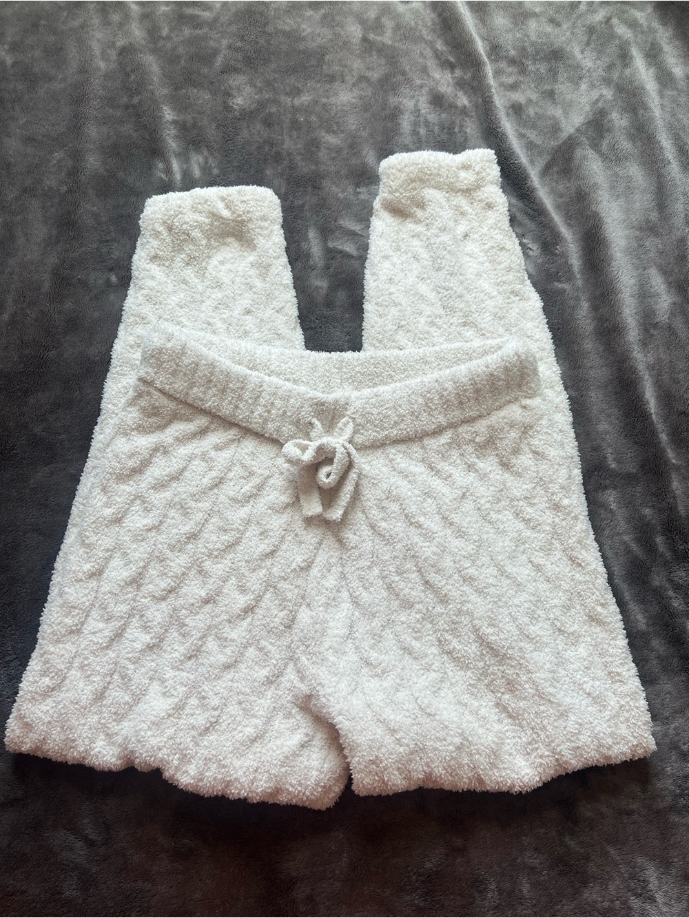 Splendid Cream Textured Knit Lounge Pants